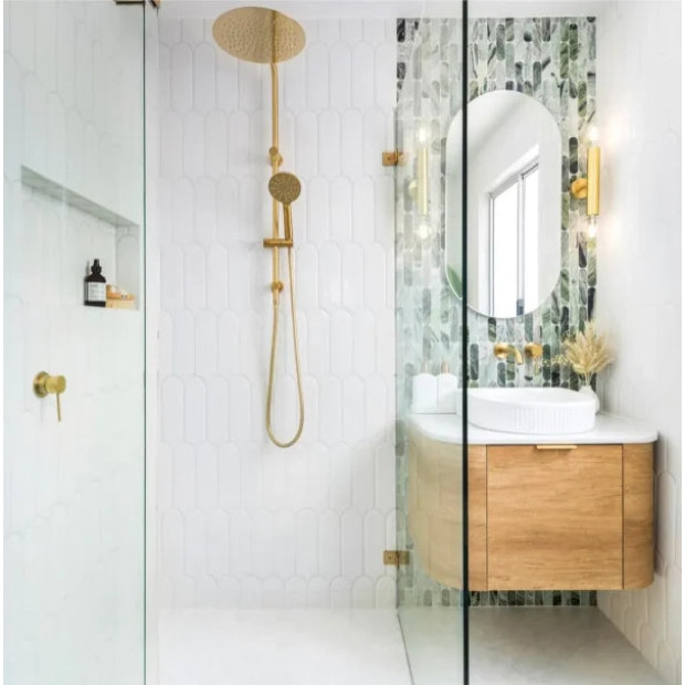 OTTI - BONDI Natural Oak Curved Vanity 600x460x470