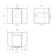 OTTI - BONDI Natural Oak Curved Vanity 600x460x470