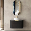 OTTI - BONDI Black Oak Curved Vanity 750x460x450