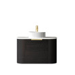 OTTI - BONDI Black Oak Curved Vanity 750x460x450