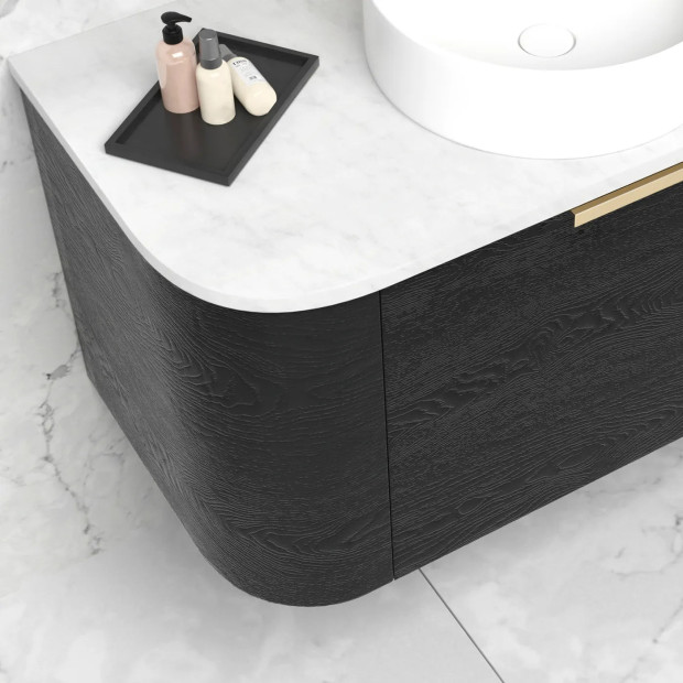 OTTI - BONDI Black Oak Curved Vanity 750x460x450
