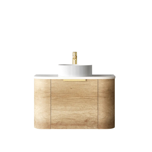 OTTI - BONDI Natural Oak Curved Vanity 750x460x450