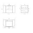 OTTI - BONDI Satin White Fluted Curved Vanity 750x460x450