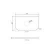 OTTI - BONDI Black Oak Curved Vanity 750x460x450