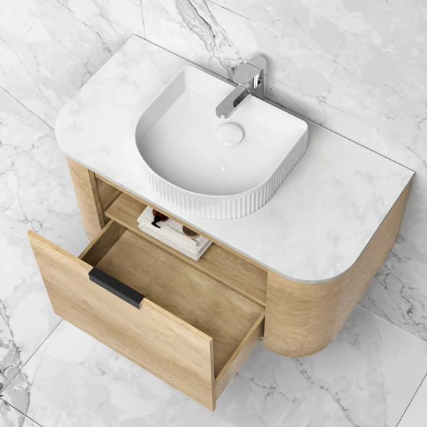 OTTI - BONDI Natural Oak Curved Vanity 900x460x450