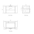 OTTI - BONDI Black Oak Curved Vanity 900x460x450