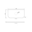 OTTI - BONDI Satin White Fluted Curved Vanity 900x460x450