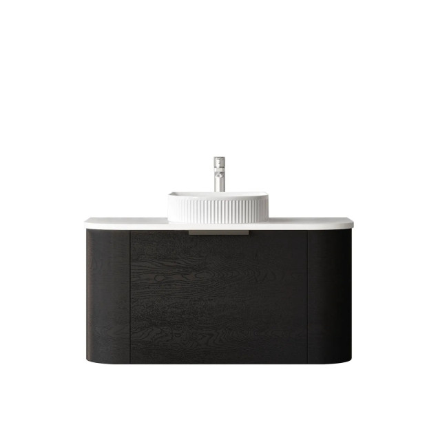 OTTI - BONDI Black Oak Curved Vanity 900x460x450