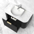 OTTI - BONDI Black Oak Curved Vanity 900x460x450