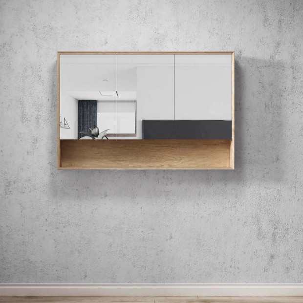 OTTI - BYRON Natural Oak Plywood Shaving Cabinet 1200x800x150