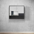 OTTI - MARLO Matte Black Plywood Shaving Cabinet 900x800x150