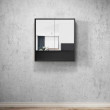 OTTI - MARLO Matte Black Plywood Shaving Cabinet 750x800x150