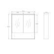 OTTI - MARLO Matte Black Plywood Shaving Cabinet 750x800x150