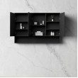 OTTI - MARLO Matte Black Plywood Shaving Cabinet 1200x800x150