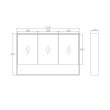OTTI - MARLO Matte Black Plywood Shaving Cabinet 1200x800x150
