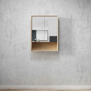 OTTI - BYRON Natural Oak Plywood Shaving Cabinet 600x800x150