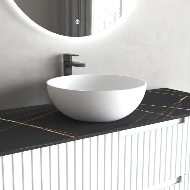 OTTI - LONDON Matte White Solid Surface Basin 390x390x145