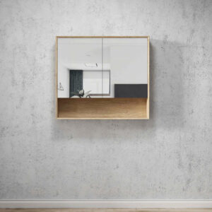 OTTI - BYRON Natural Oak Plywood Shaving Cabinet 900x800x150