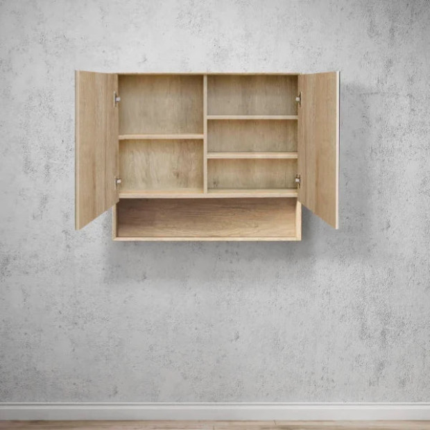 OTTI - BYRON Natural Oak Plywood Shaving Cabinet 900x800x150