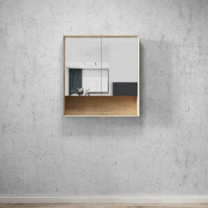 OTTI - BYRON Natural Oak Plywood Shaving Cabinet 750x800x150