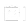 OTTI - BYRON Natural Oak Plywood Shaving Cabinet 750x800x150