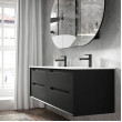 OTTI - BYRON Black Oak Double Bowl Wall Hung Vanity 1200mm