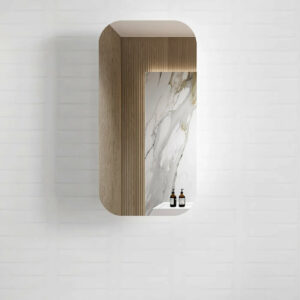 OTTI - NEWPORT Square Mirror Natural Oak Shaving Cabinet