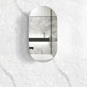 OTTI - NOOSA Pill Shape Black Oak Shaving Cabinet