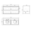 OTTI - BYRON Black Oak Double Bowl Wall Hung Vanity 1200mm