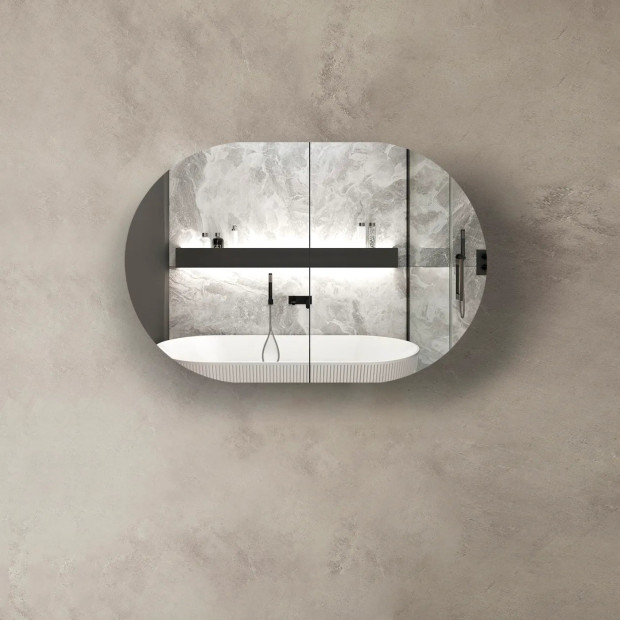 OTTI - BONDI Black Oak Shaving Cabinet 900x600x150