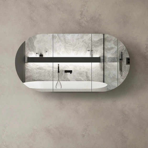 OTTI - BONDI Black Oak Shaving Cabinet 1800x900x150
