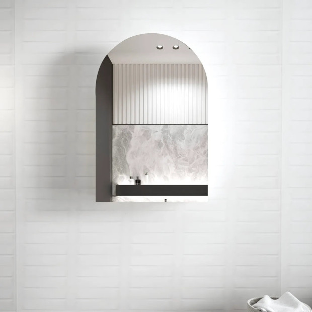 OTTI - ARCHIE Black Oak Shaving Cabinet 900x600x150