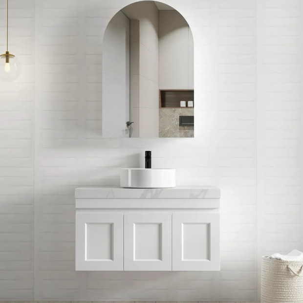 OTTI - ARCHIE Satin White Shaving Cabinet 900x600x150