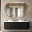 OTTI - BONDI Black Oak Curved Vanity 1500x460x450