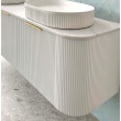 OTTI - BONDI Satin White Fluted Curved Vanity 1500x460x450