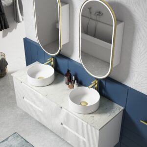 Beau Monde Matte White Brushed Gold Frame 2 Copy