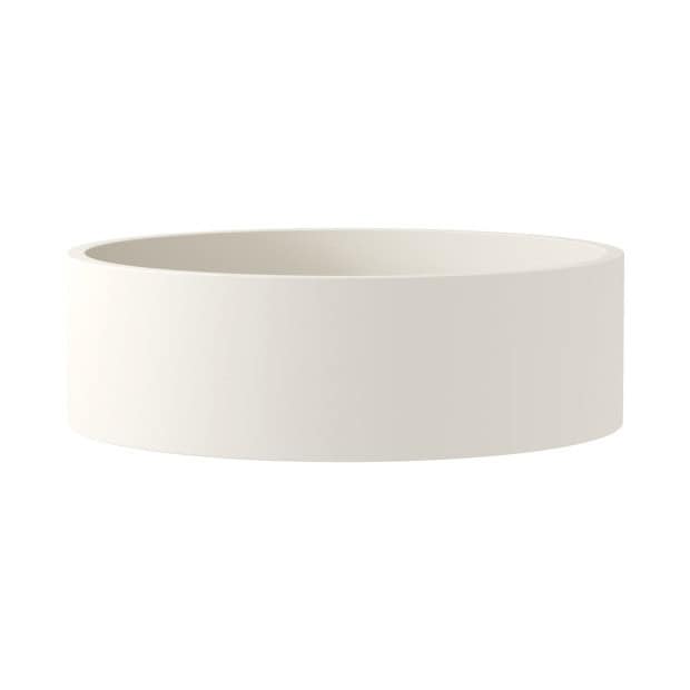 Modern white planter pot for garden or indoor use, minimalist design.